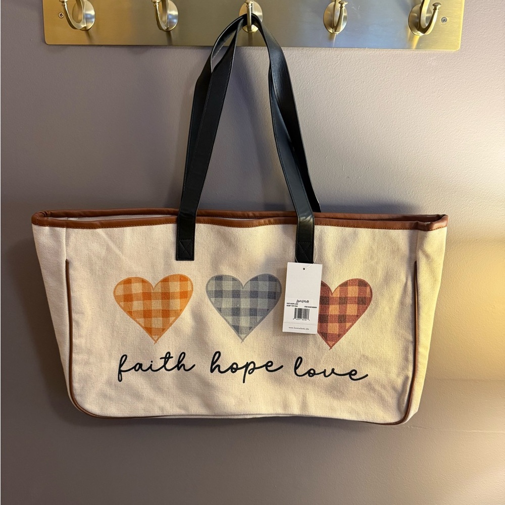 Faith Hope Love Canvas Tote Bag - Multicolor